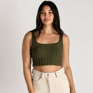 Soluna Collective Olive Knit Tank